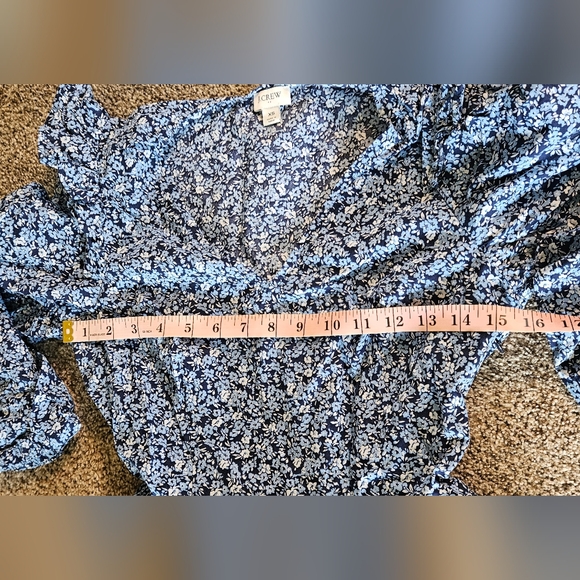 J. Crew Lightweight Cotton Puff-Sleeve Mini Dress in Antique Navy Blue XS - Picture 14 of 14